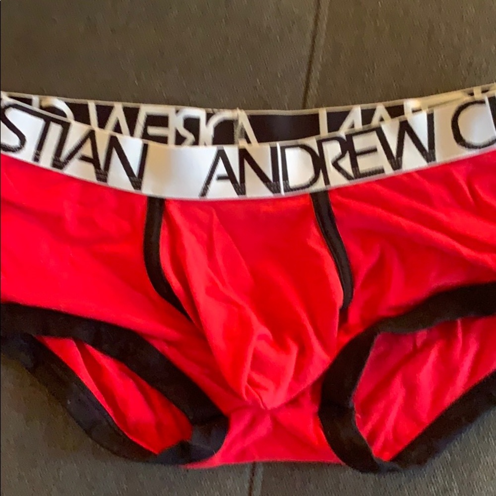 Red Andrew Christian trunks